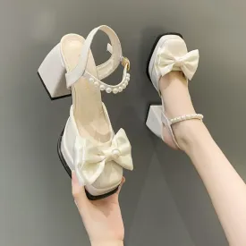 New Women Fashion High Heels Womens Spring Korean Style Versatile Closed Toe Sandals