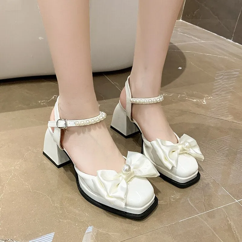 New Women Fashion High Heels Womens Spring Korean Style Versatile Closed Toe Sandals