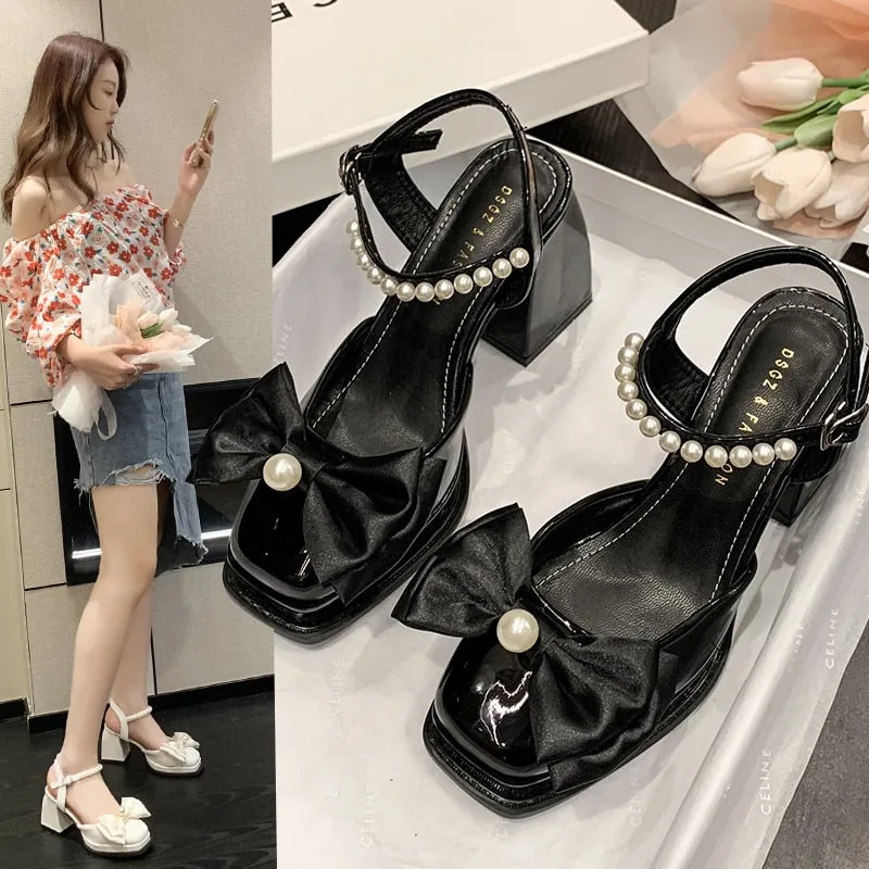 New Women Fashion High Heels Womens Spring Korean Style Versatile Closed Toe Sandals