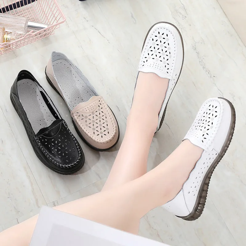 Owlkay Casual Flat Bottom Breathable Soft Single Shoes