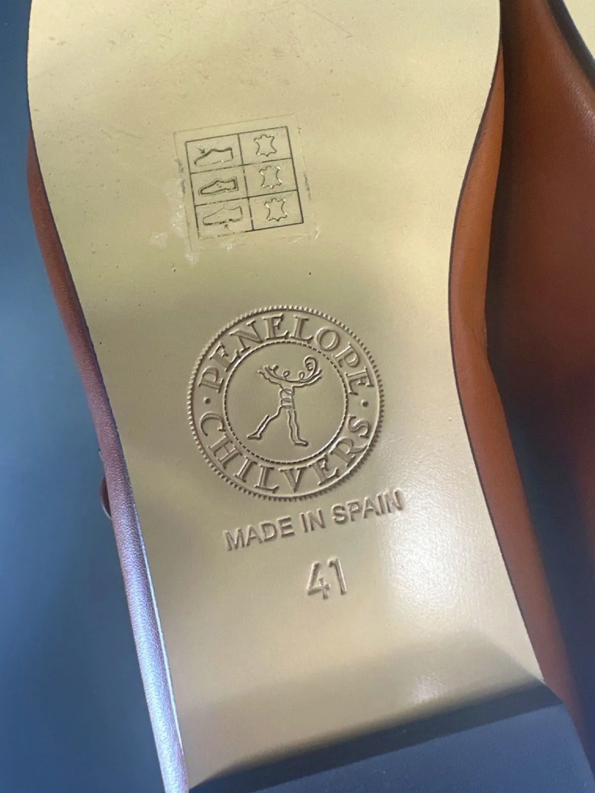 Penelope Chilvers Tan Leather Mary Jane Shoes EU 41 UK 8