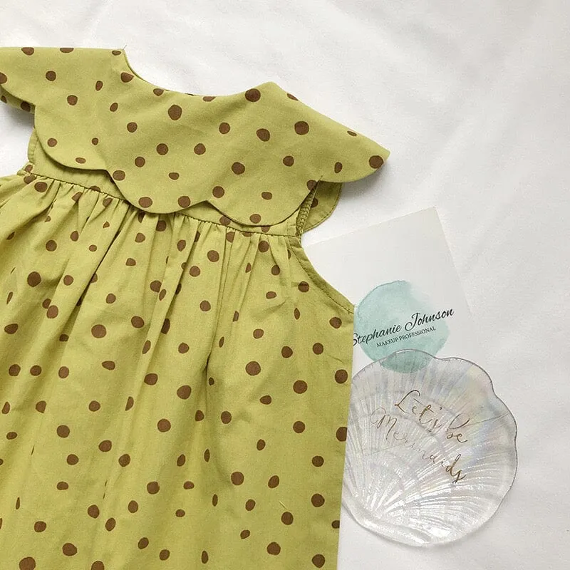 Polka Dot Ruffle Sleeveless Dress