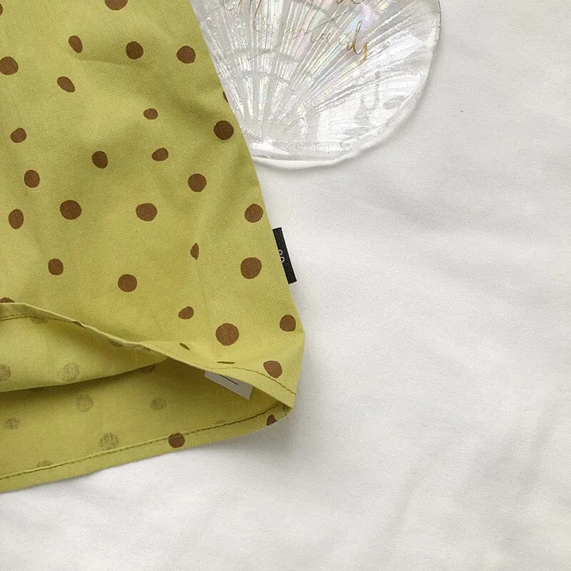 Polka Dot Ruffle Sleeveless Dress