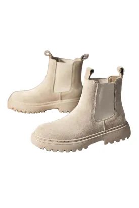 'Priscilla' Thick-Soled Suede Ankle Boots (2 Colors)
