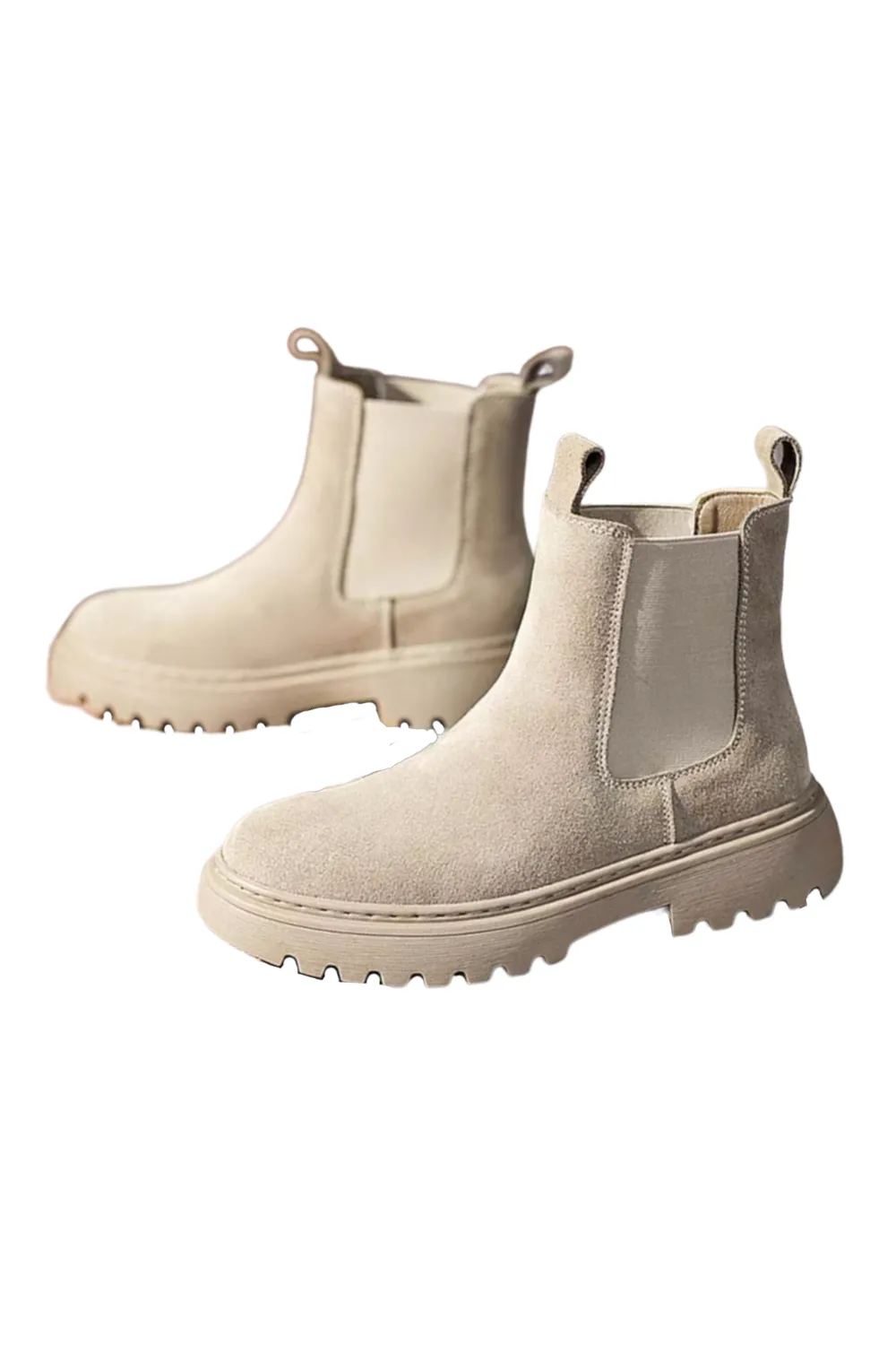 'Priscilla' Thick-Soled Suede Ankle Boots (2 Colors)