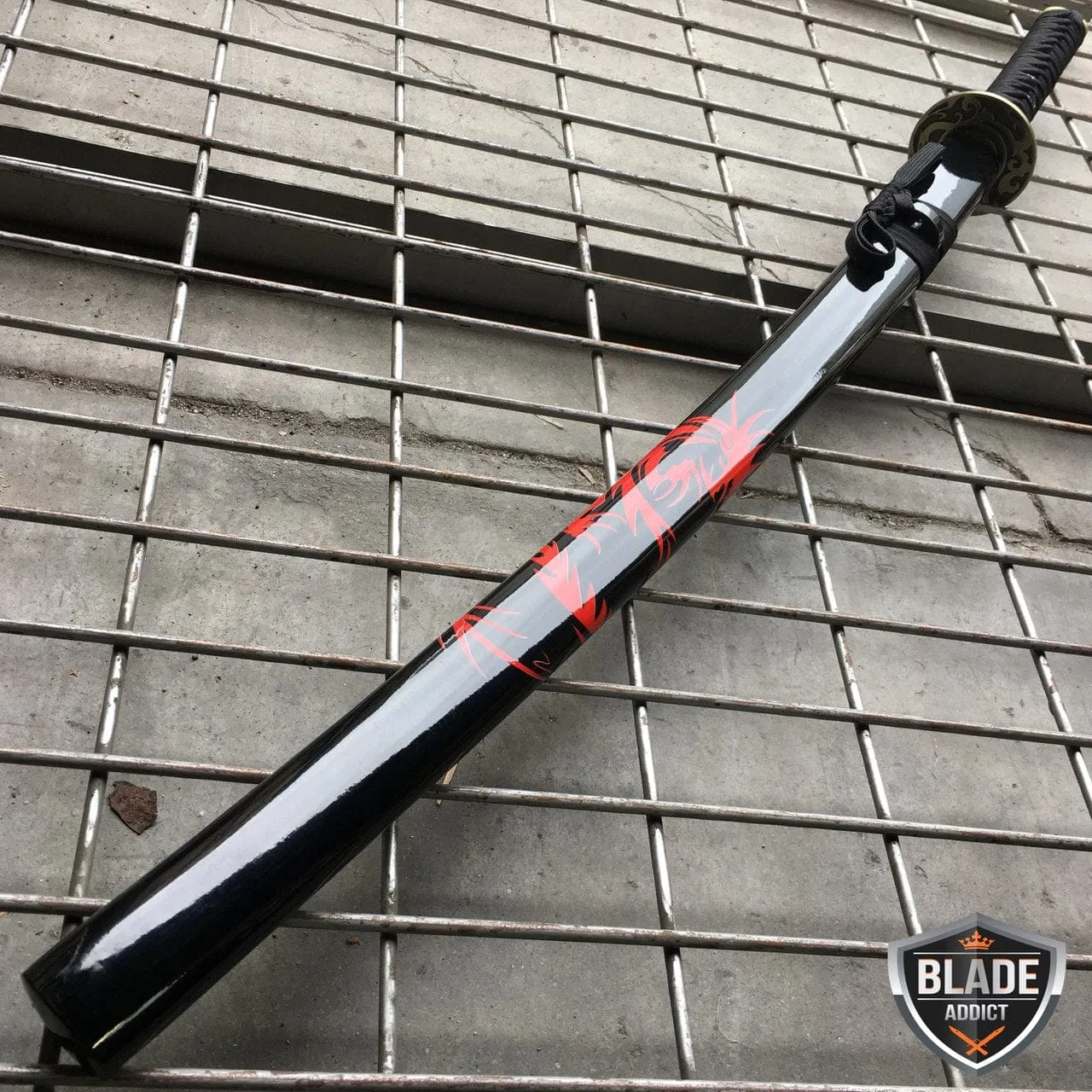 Samurai Sword KATANA High Carbon Steel Ninja Blade BLACK Dragon Tang