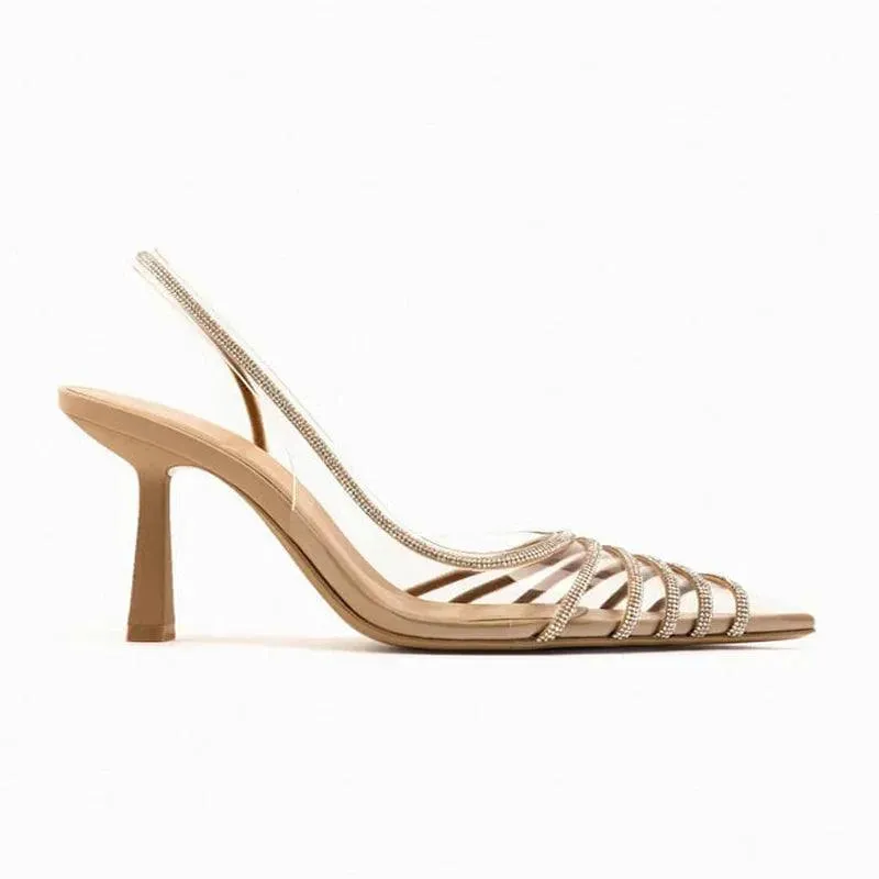 Sandals Women Sandals Shiny Rhinestone Heels