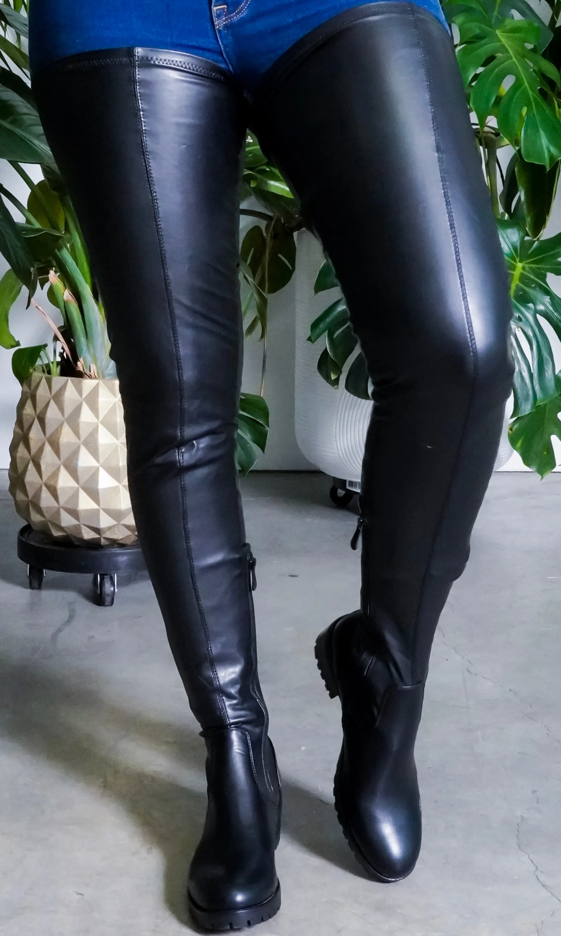 She's Killing It Surgical | Thigh High Flat Stretch Boots