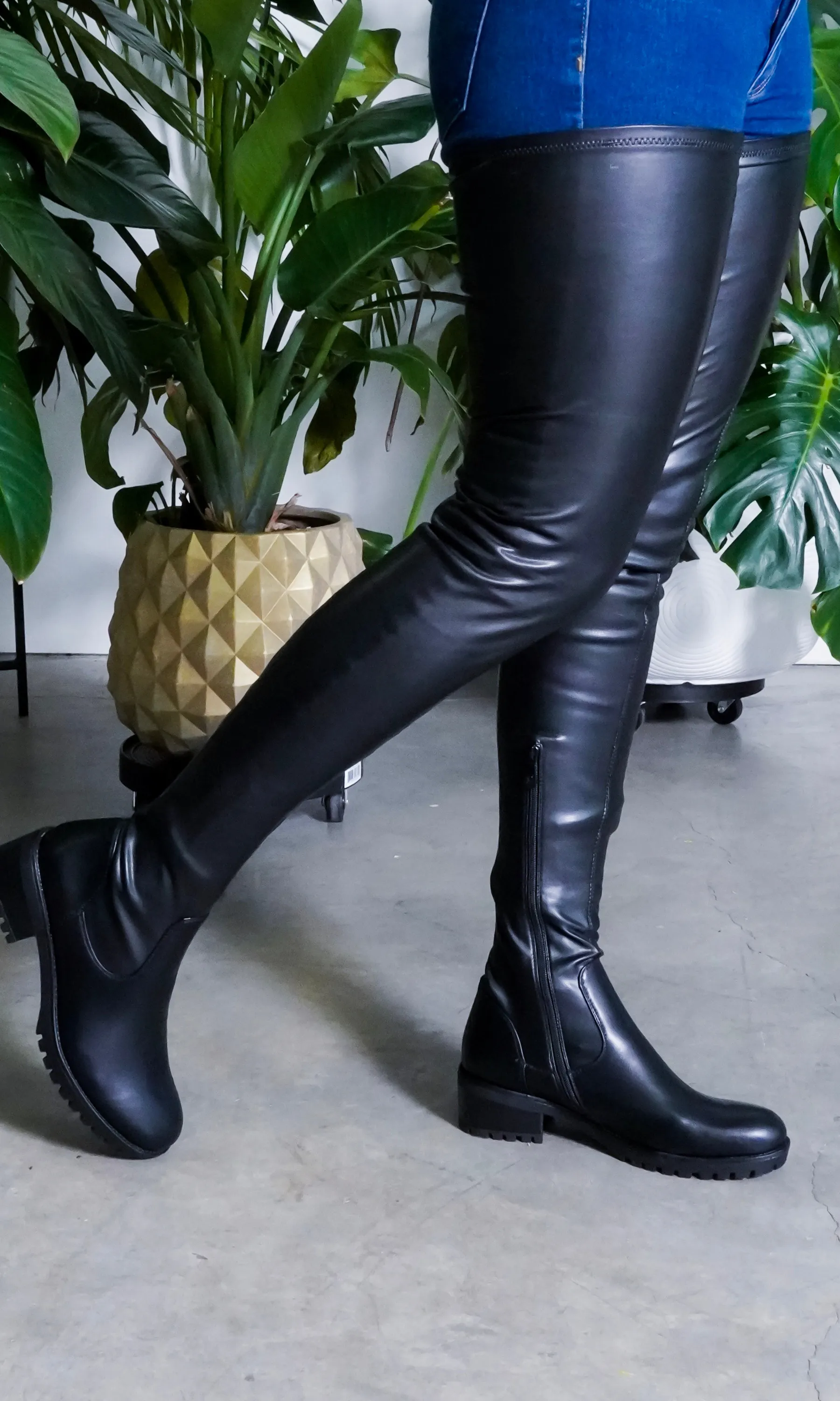 She's Killing It Surgical | Thigh High Flat Stretch Boots