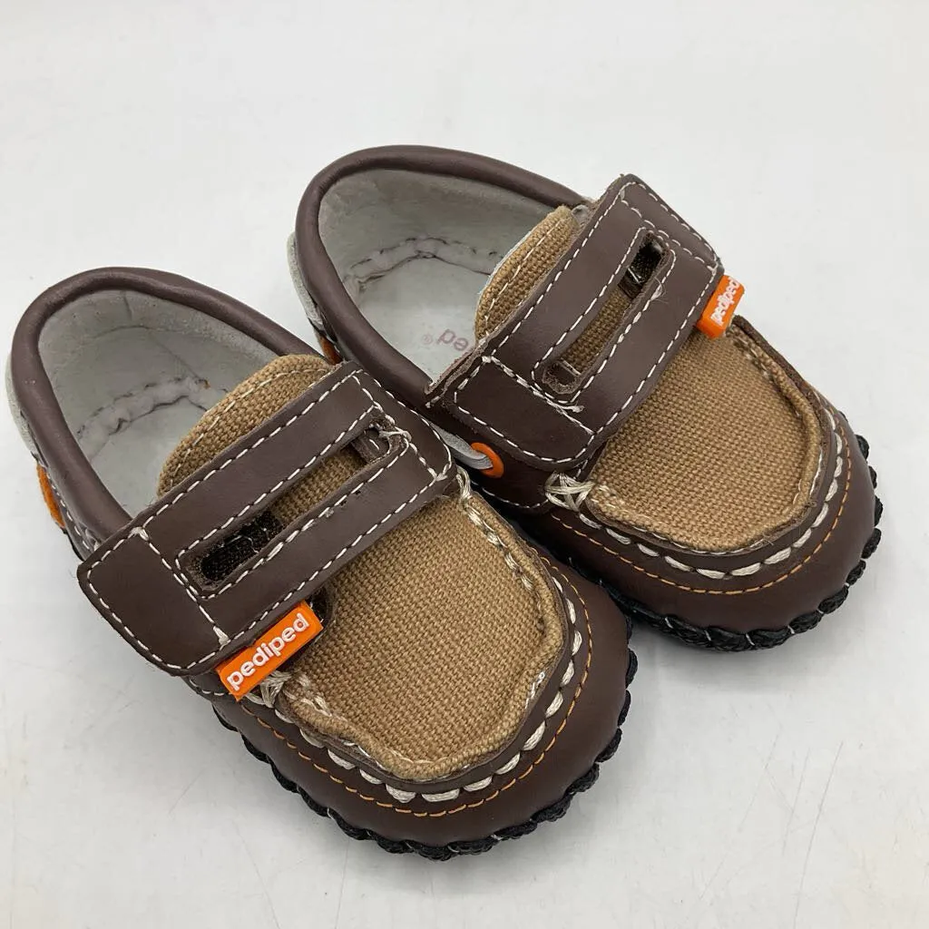 Size Sm (6-12m): Pediped Naples/BROWN Soft-Soled Baby Shoes NEW in BOX