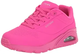 Skechers womens Skecher Street Women's Uno - Night Shades Sneaker, Pink Hot Pink Durabuck Htpk