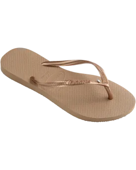 Slim Crystal SW II Flip Flops in Rose Gold
