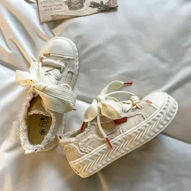 Sohiwoo Canvas Shoes Women's Sneakers Platform Spring Autumn Lace Up Flats Shoes Female Vulcanized Shoes Sneakers Woman Sports Casual