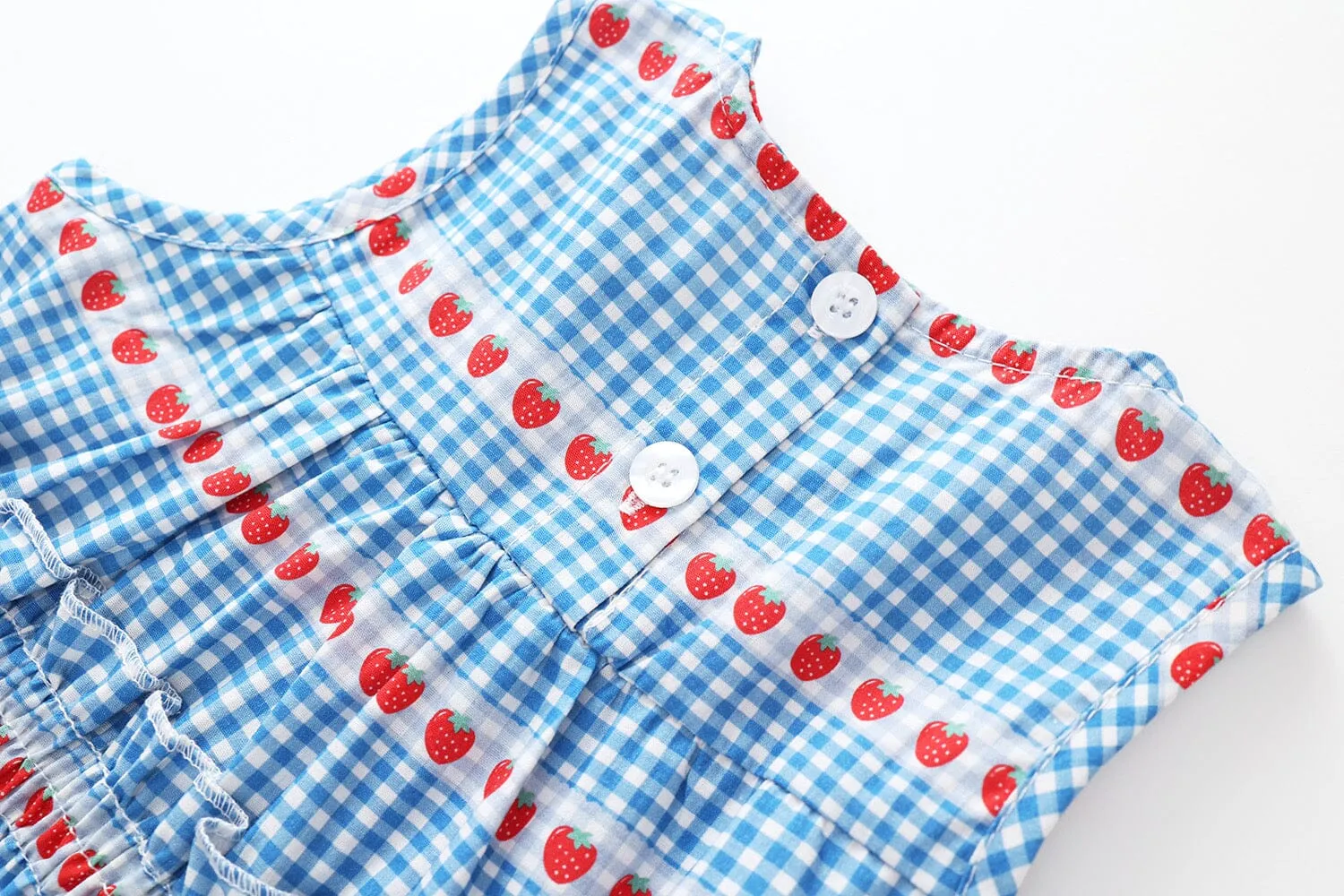 Strawberry & Cherry Pleated Sleeveless Dress