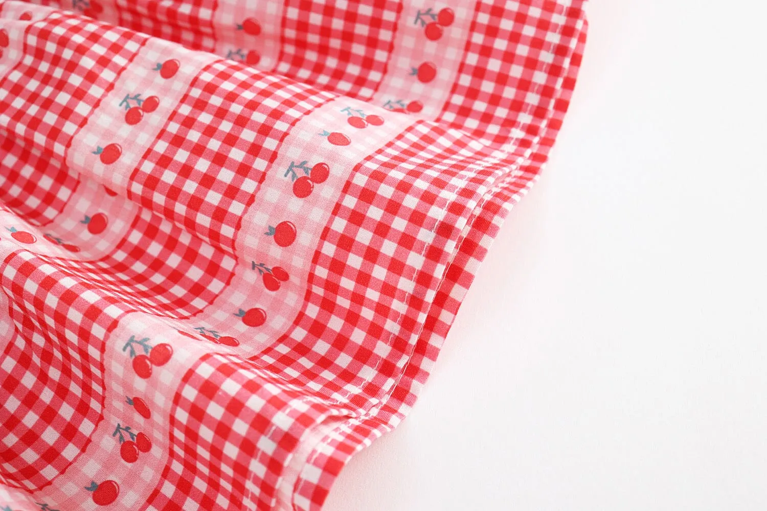 Strawberry & Cherry Pleated Sleeveless Dress
