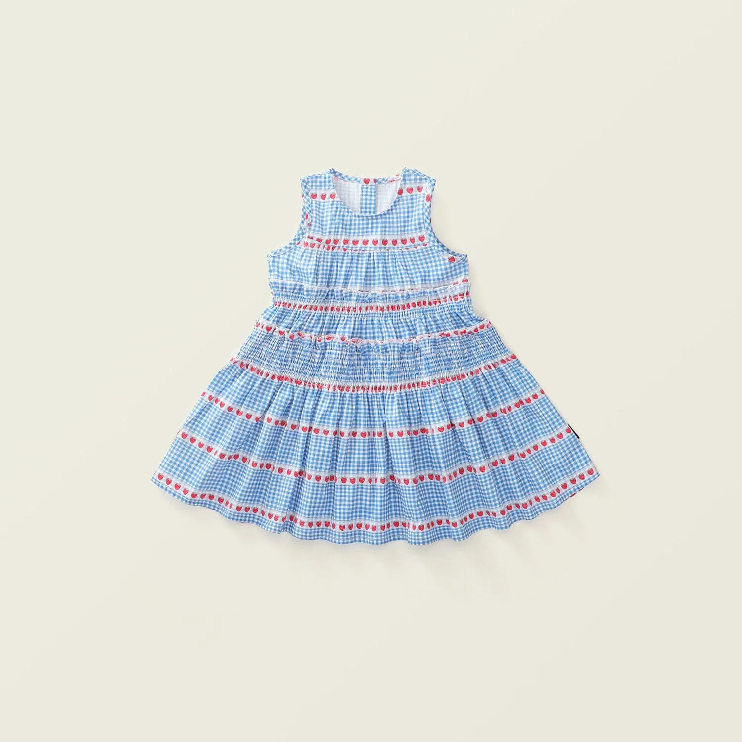 Strawberry & Cherry Pleated Sleeveless Dress