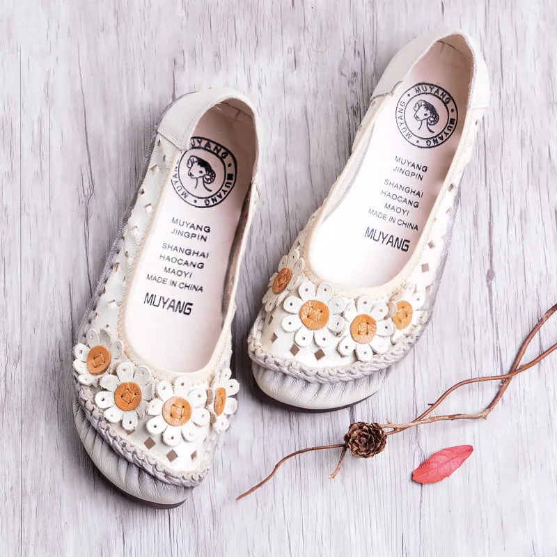 Summer Handmade Vintage Hollow Out Leather Sandals