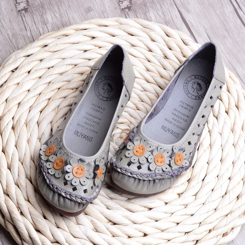 Summer Handmade Vintage Hollow Out Leather Sandals
