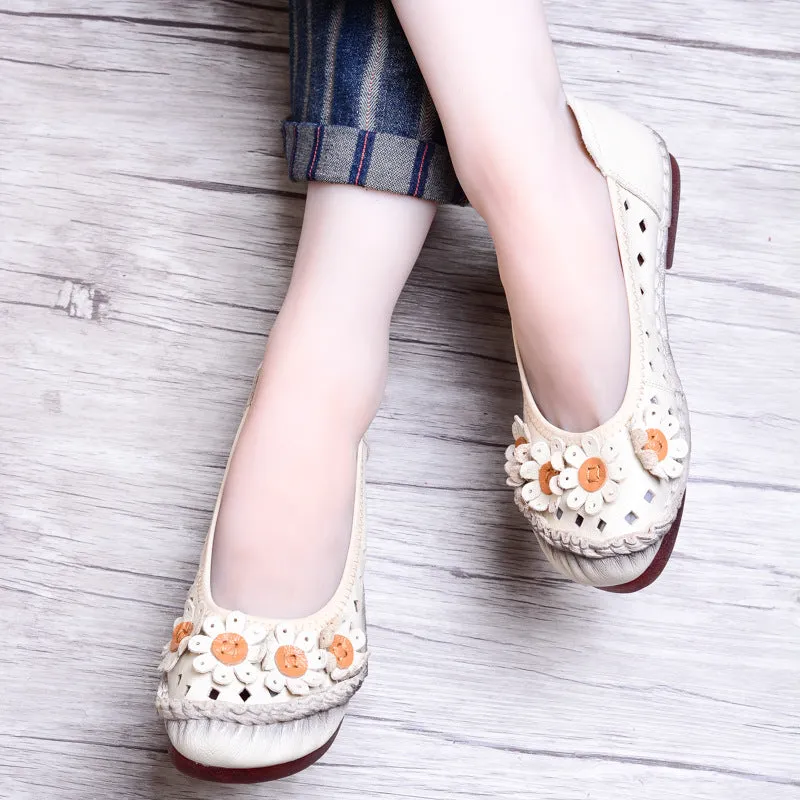 Summer Handmade Vintage Hollow Out Leather Sandals