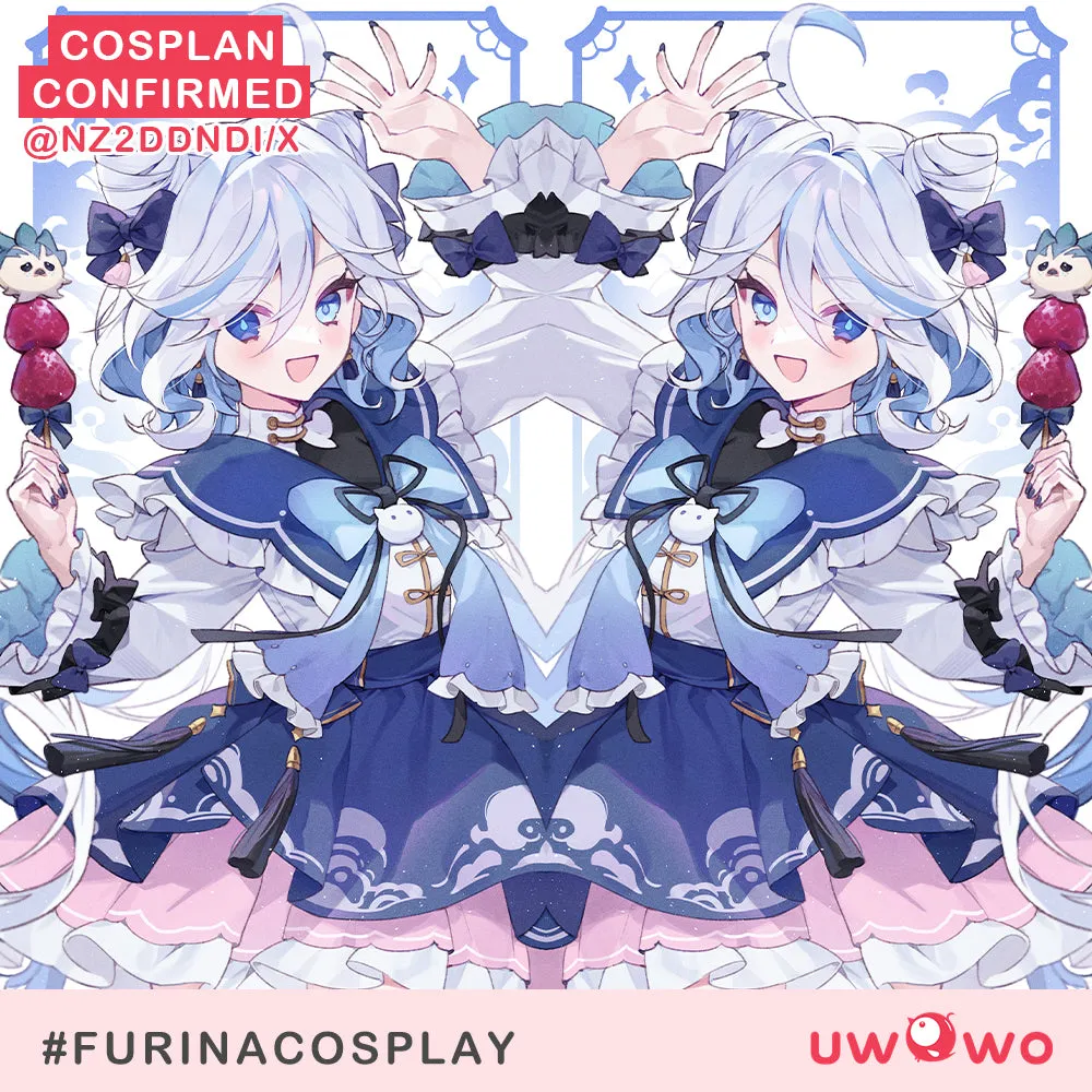 Uwowo Genshin Impact Fanart Furina Chinese Style Lolita Dress Cosplay Costume