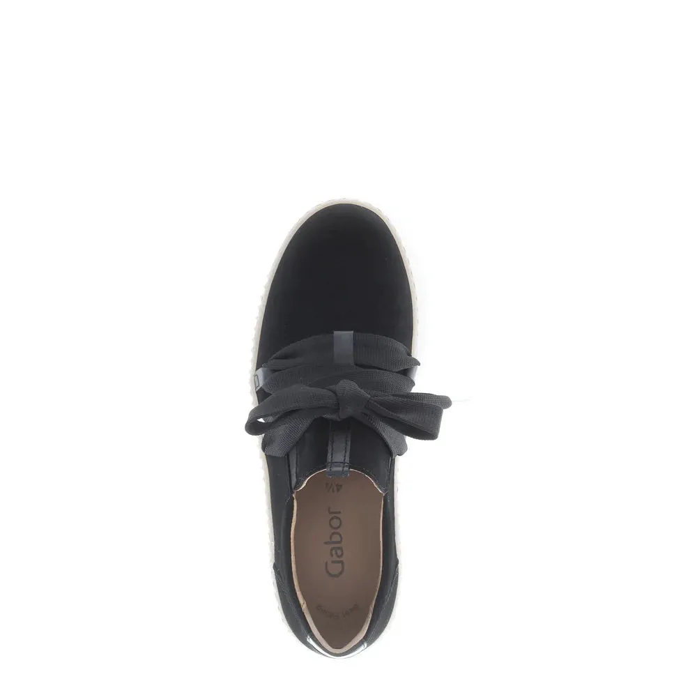 Velvet Bow Sneakers - Black