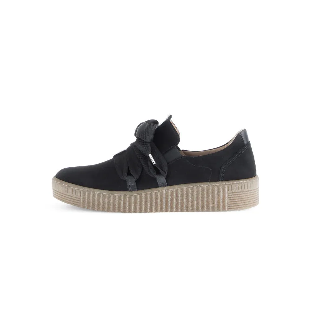 Velvet Bow Sneakers - Black