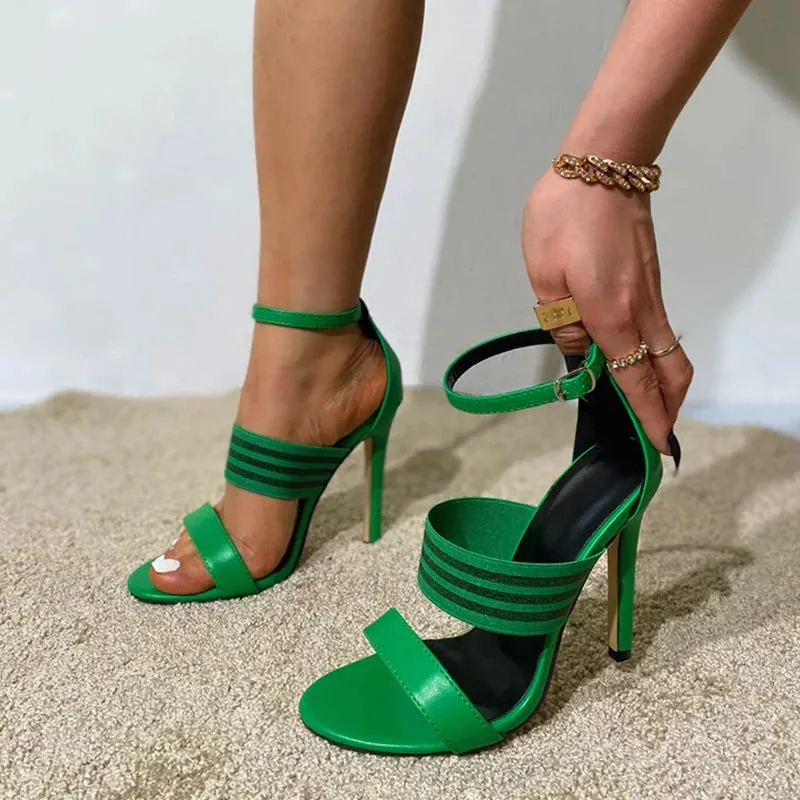 Vibrant  2024 New Mixed Color Narrow Band Gladiator High Heel