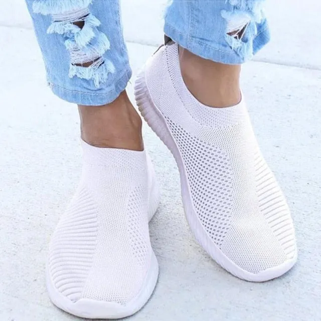 Women Knitting Sock Sneaker Slip On Walking Flat Shoes Loafers