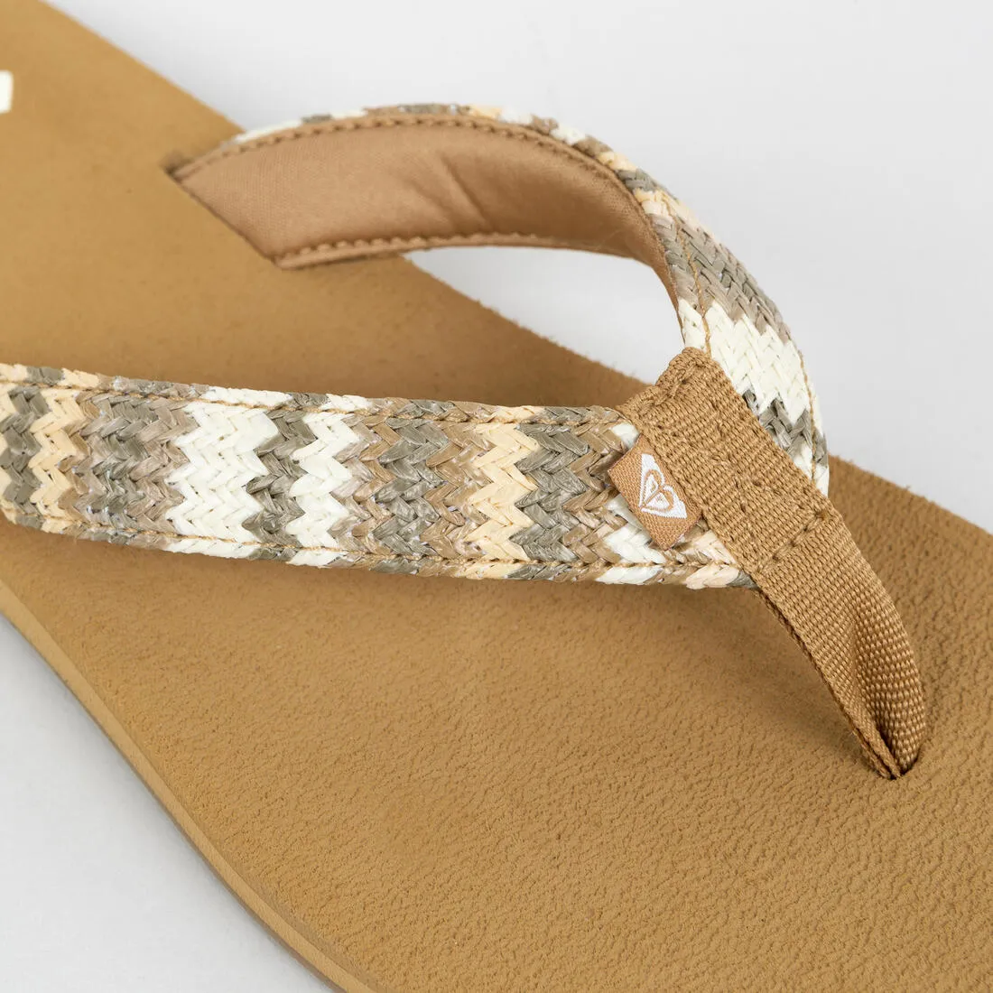 Women's flip-flops - Porto beige raffia