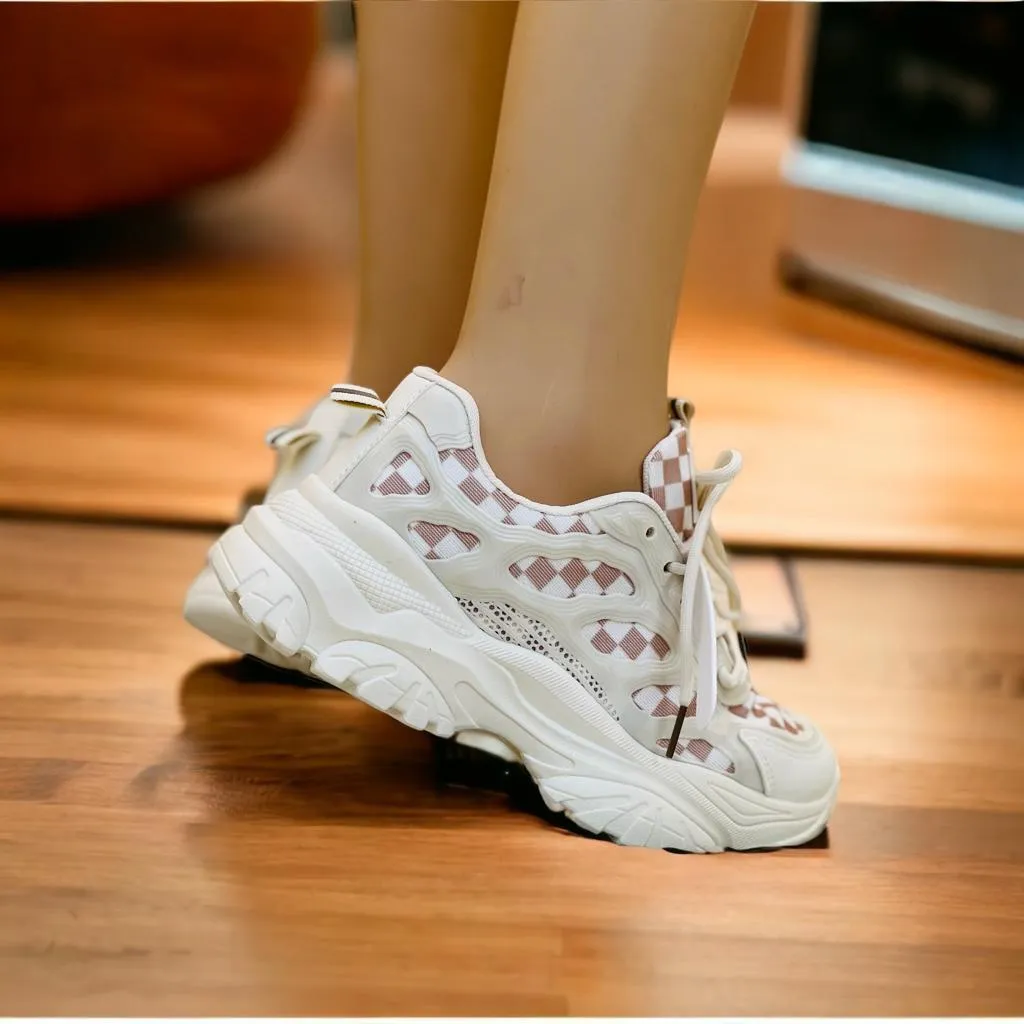 Women's High Soled Sneaker Fashion Casual Shoe L83-2 W/B