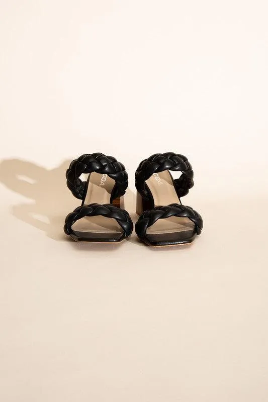 Womens Shoes Style Buggy-S Braided Strap Mule Heels