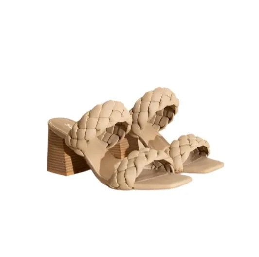 Womens Shoes Style Buggy-S Braided Strap Mule Heels