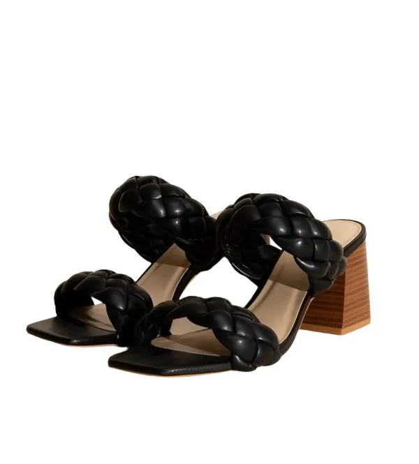 Womens Shoes Style Buggy-S Braided Strap Mule Heels