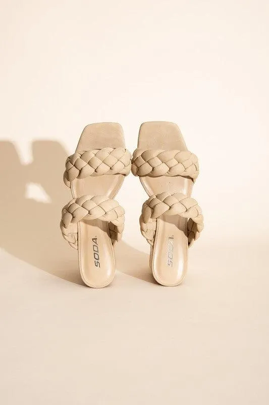 Womens Shoes Style Buggy-S Braided Strap Mule Heels