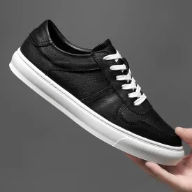 xiangtuibao Men's Genuine Leather Casual Shoes Classic Fashion Male Lace up Flat White Black Fashion Sneakers New Men Loafers
