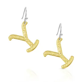 Yellowstone Y Brand Gold Earrings