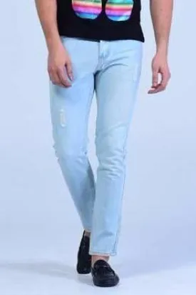 YYS Brand ripped jean - Washed Blue