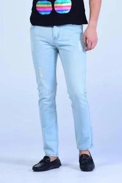 YYS Brand ripped jean - Washed Blue