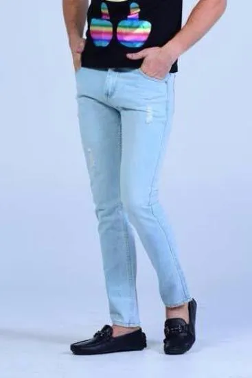 YYS Brand ripped jean - Washed Blue